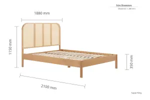 Birlea Margot Super King Rattan Bed Oak