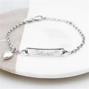 Child's Personalised Silver Christening Bracelet