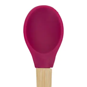 Tiny Dining - Children's Bamboo Silicone Tip Spoon - Red