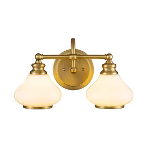 Elstead Hinkley Ainsley Wall Lamp Brushed Brass, IP44