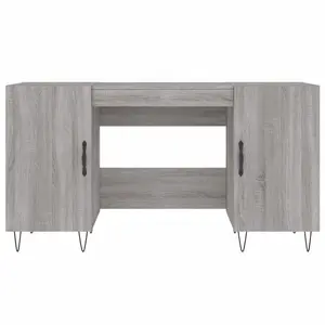 Berkfield Desk Grey Sonoma 140x50x75 cm Engineered Wood