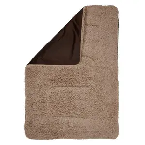 Brentfords Sherpa Pet Animal Blanket Puppy Dog Cat Kitten Kennel Mat Warm Throw - Chocolate Brown