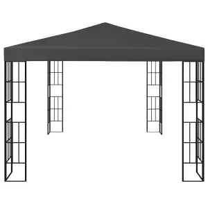 Berkfield Gazebo with LED String Lights 3x4 m Anthracite