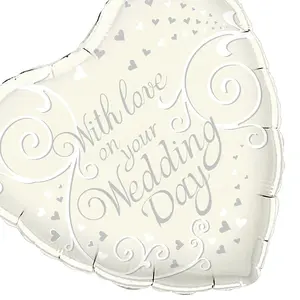 Oaktree On Your Wedding day Heart Foil Balloon White (One Size)