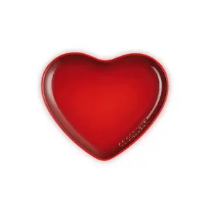 Le Creuset Stoneware Heart Plate Cerise