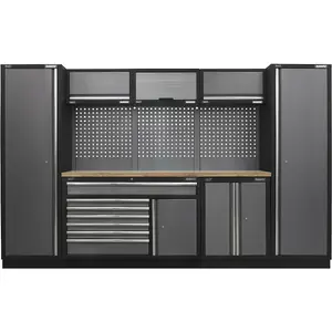 Premium Garage Storage System with Pressed Wood Worktop - 3240mm x 2000mm