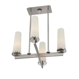 Elstead Chelsea Loft Contemporary 4 Light Chandelier Brushed Nickel