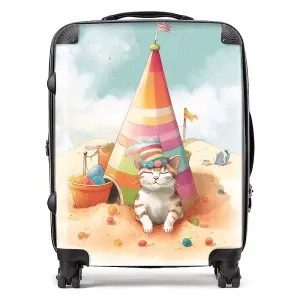 Cat On A Beach Holiday Suitcase - Large