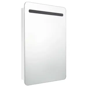 Berkfield LED Bathroom Mirror Cabinet Shining White 60x11x80 cm