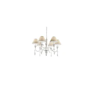 Luminosa Blanche  6 Light Multi Arm Chandelier White Finish, E14