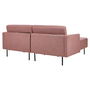 Right-Hand Corner Sofa BREDA Golden Brown Fabric 2 Seater Right Hand