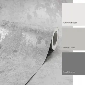 Milan Metallic Wallpaper Grey And Silver