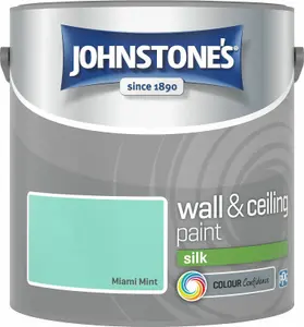 Johnstone's Wall & Ceilings Silk Miami Mint Paint - 2.5L