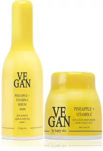 Vegan By Happy Skin White Pineapple + Vitamin C Cream 50Ml + Pineapple + Vitamin C Serum 30Ml