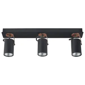 3 Light Spotlight Metal Bar Black KLIP