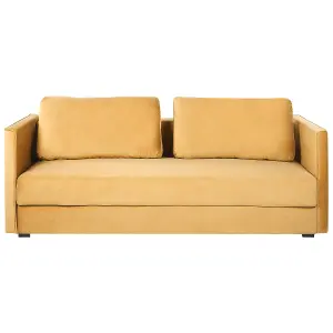 Beliani Modern Sofa Bed EKSJO Mustard Velvet