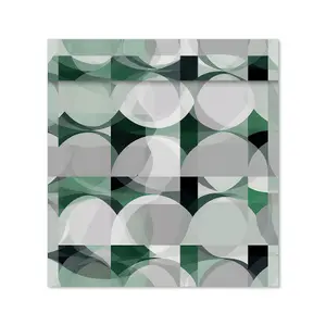 Geometric Grey Green Premium Glass Kitchen Splashback W700mm x H650mm