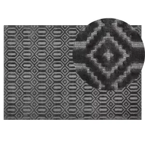 Viscose Rug 140 x 200 cm Dark Grey ADATEPE