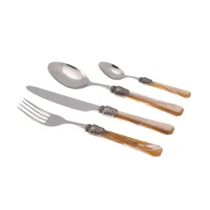 Rivadossi Sandro Penelope 24 Piece Stainless Steel Cutlery Set , Service for 6 Champagne