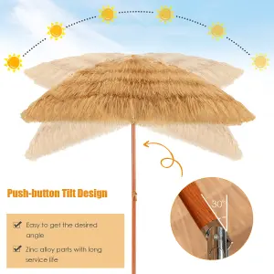 Costway 2m Outdoor Patio Umbrella Garden Parasol Portable Beach Poolside