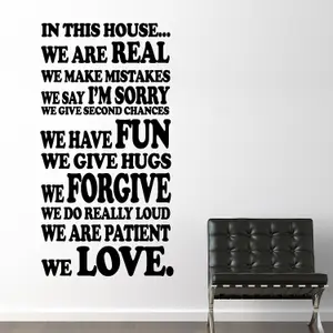 Walplus Family House Rule Quote Wall Art Stickers Decoration Decals Living Room Stock Clearance