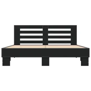 Berkfield Bed Frame without Mattress Black 150x200 cm King Size