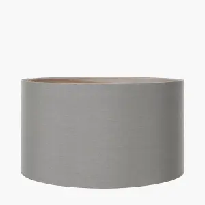 25cm Grey Poly Cotton Cylinder Lampshade