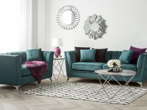 Velvet Sofa Set Teal Blue GAULA