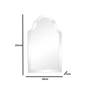 Melody Maison Arched Mirrored Framed Wall Mirror 60cm x 101cm