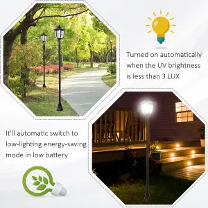 Outsunny Solar Torch Lights Outdoor Garden with 6 LED Auto On/Off 6-8 Hours