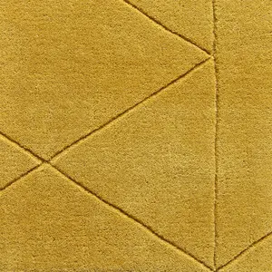 Kasbah KB2025 Geometric Wool Rugs in Ochre Yellow - 150x230cm