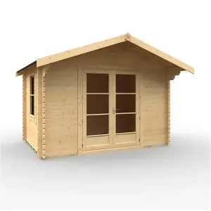 8ft x 12ft (2350mm x 3550mm) Horsforth "The Topeka Plus" 44mm Log Cabin With 1 Opening Window