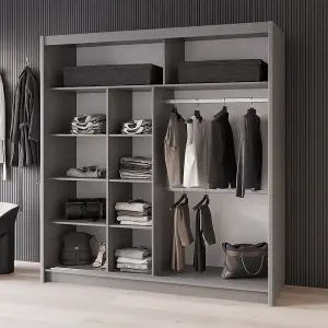 Sliding Door Wardrobe DAKOTA 203 cm Grey