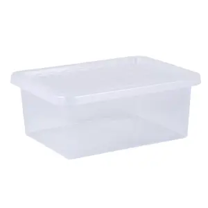 Wham Crystal 17L Small Under Bed Plastic Storage Boxes With Lids - Pack of 5. Clear, Strong, Made in UK Clear