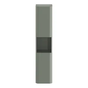 GoodHome Nevado Tall Matt Green Double Bathroom Column cabinet (H)160cm (W)35cm