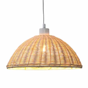 First Choice Lighting Colette Rattan Dome Pendant Lightshade