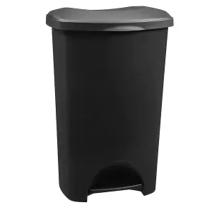 Black 50 Litre Soft Closing Metallic Home Kitchen Office Airtight Pedal Bin