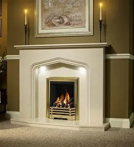 Fireside Portia Pearl Stone Marble Fireplace