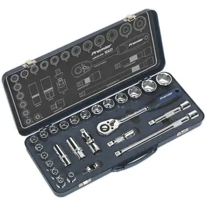 Comprehensive 26-Piece Metric Socket Set with LOCK-ON Technology and Metal Storage Case