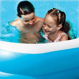 Large Paddling Pool Inflatable - 2.6m Jumbo Family Pool, Blue