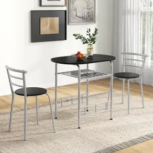 Costway 3-Piece Dining Table Set Kitchen Breakfast Nooks Table and Chairs