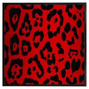 Red leopard print (Picutre Frame) / 16x16" / Brown