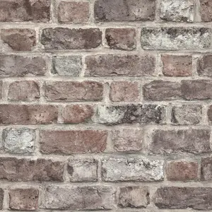 GDUK Brick Wall Effect Tanlay Smooth Wallpaper, Pink