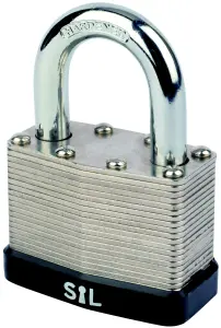 Laminated Steel Black Open shackle Padlock (W)50mm