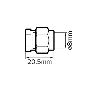 Plumbsure Brass Compression Stop end (Dia)8mm