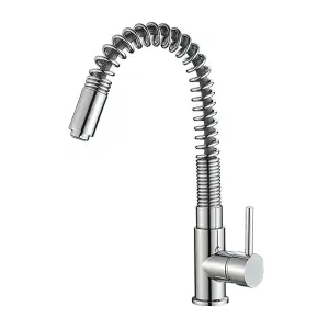 Cooke & Lewis Farin Silver Chrome effect Kitchen Side lever Tap