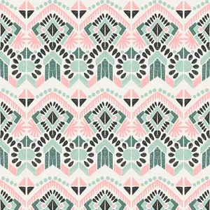 Bobbi Beck eco friendly Green aztec tribal Wallpaper