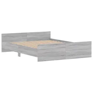 Berkfield Bed Frame with Headboard and Footboard Grey Sonoma 160x200 cm