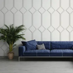 Belgravia Azzura Panel Off White Trellis Geometric Pattern Wallpaper A9503