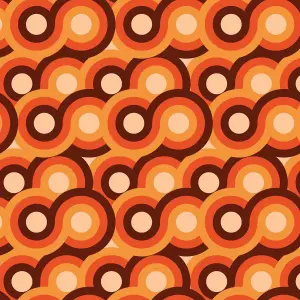 Retro Circle Pattern Vinyl Window/Furniture Wrap For Furniture & Kitchen Worktops